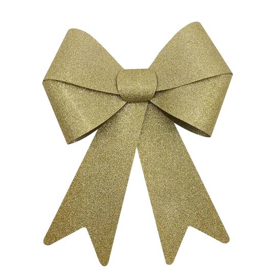 18&#x22; Gold Glitter Bow by Celebrate It&#x2122; Christmas